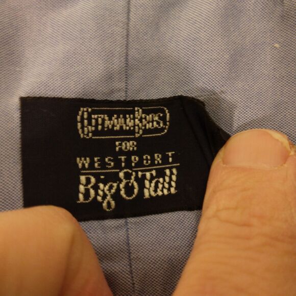 Gitman Bros for Westport dress shirt mens 4XLT 4XL XXXXL TALL big oxford 20-37 - Picture 6 of 9